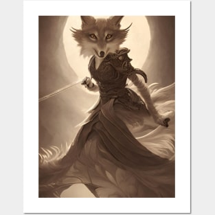 Kitsune Warrior Posters and Art